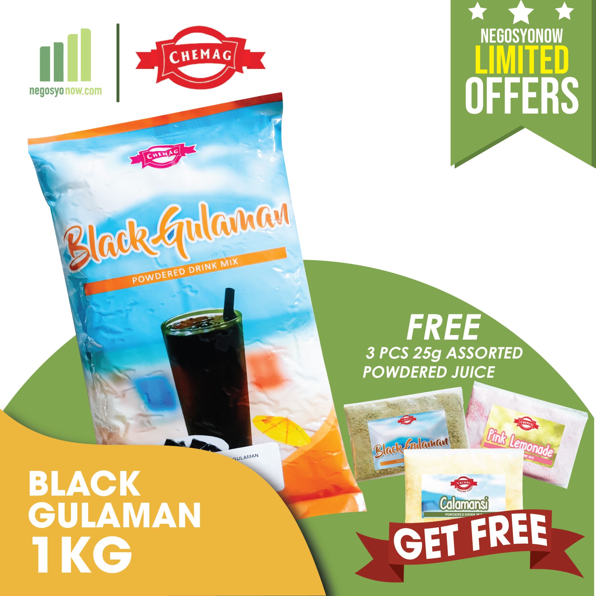 BUY 1 PACK CHEMAG BLACK GULAMAN , GET 3 PCS OF 25G SACHET FREE